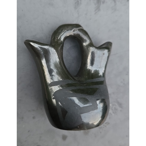 Santa Clara Pottery Matte on Black Wedding Vase P Tafoya 3"h x 3"w Phyllis - Picture 6 of 15